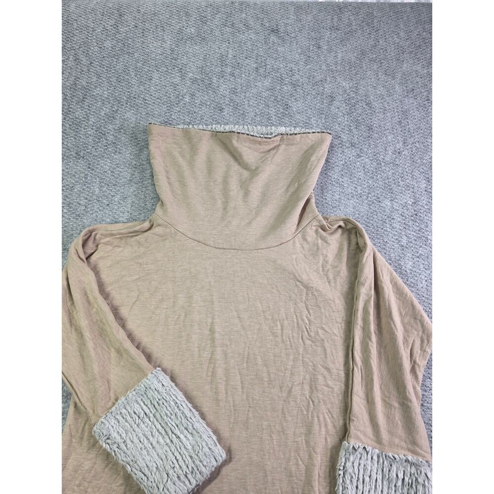 Soft Surroundings Faux Fur Trim Tunic Sweater Womens XL Cozy Luxe Cowl Neck - Picture 10 of 12